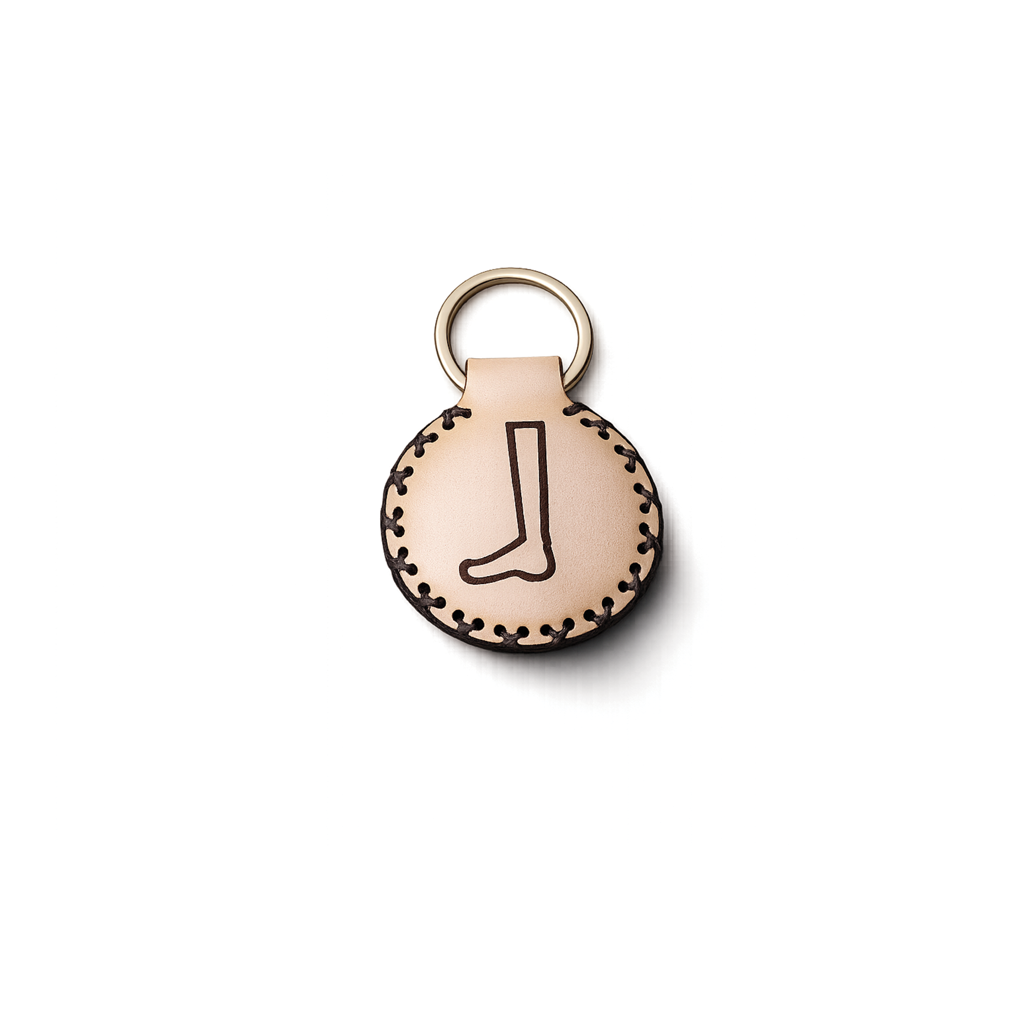 Dual-Sided Monogram & Hieroglyphic Leather Key Ring