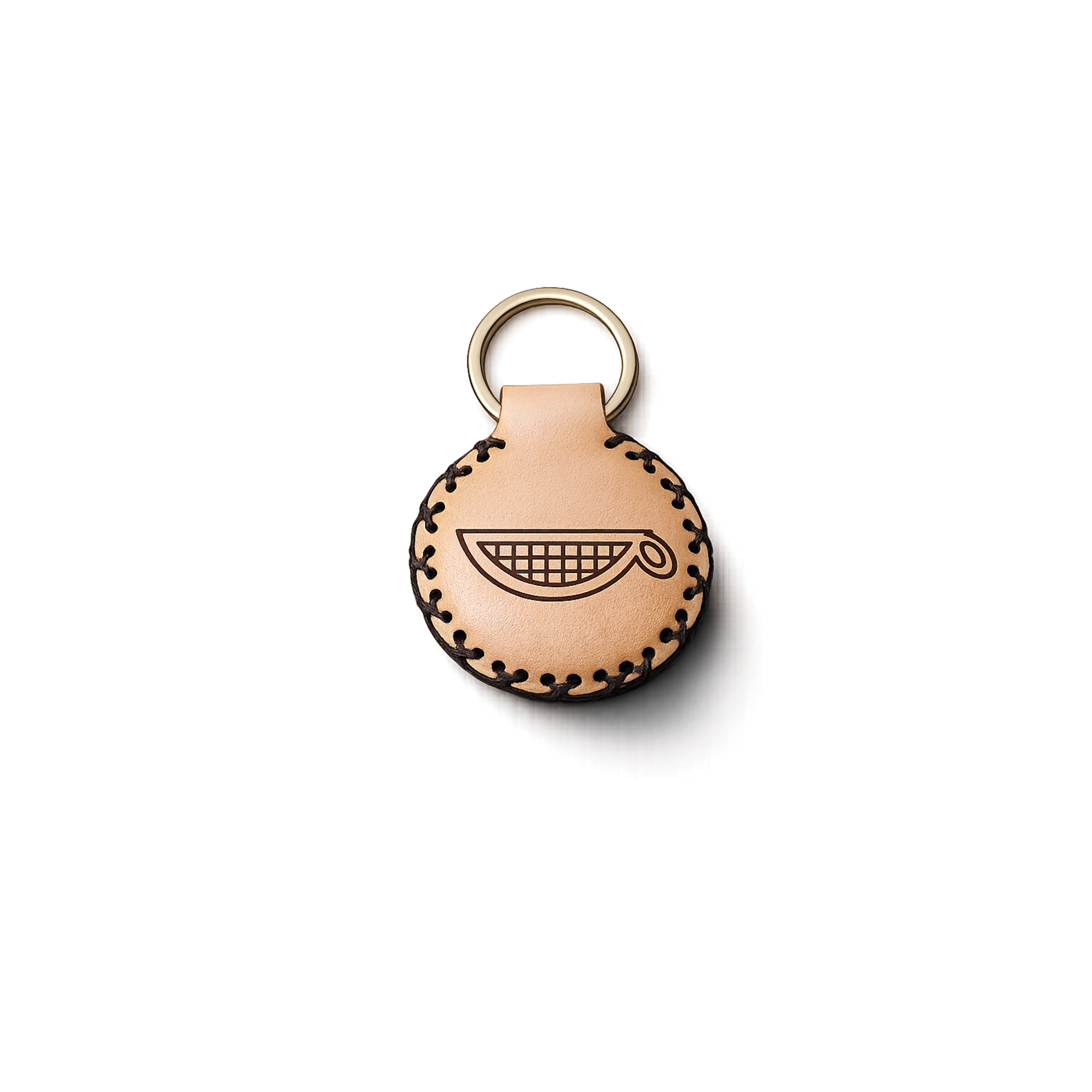 Dual-Sided Monogram & Hieroglyphic Leather Key Ring