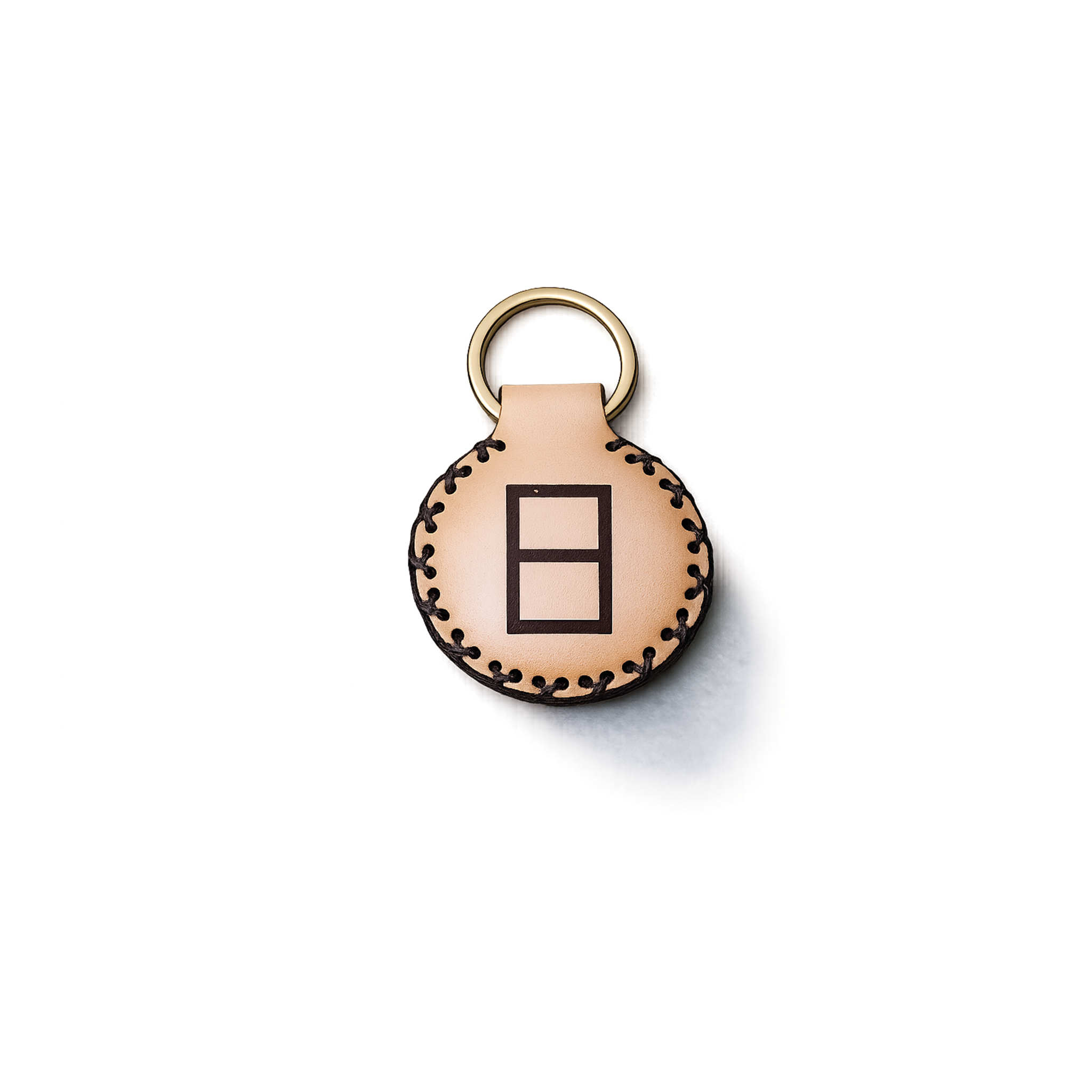 Dual-Sided Monogram & Hieroglyphic Leather Key Ring
