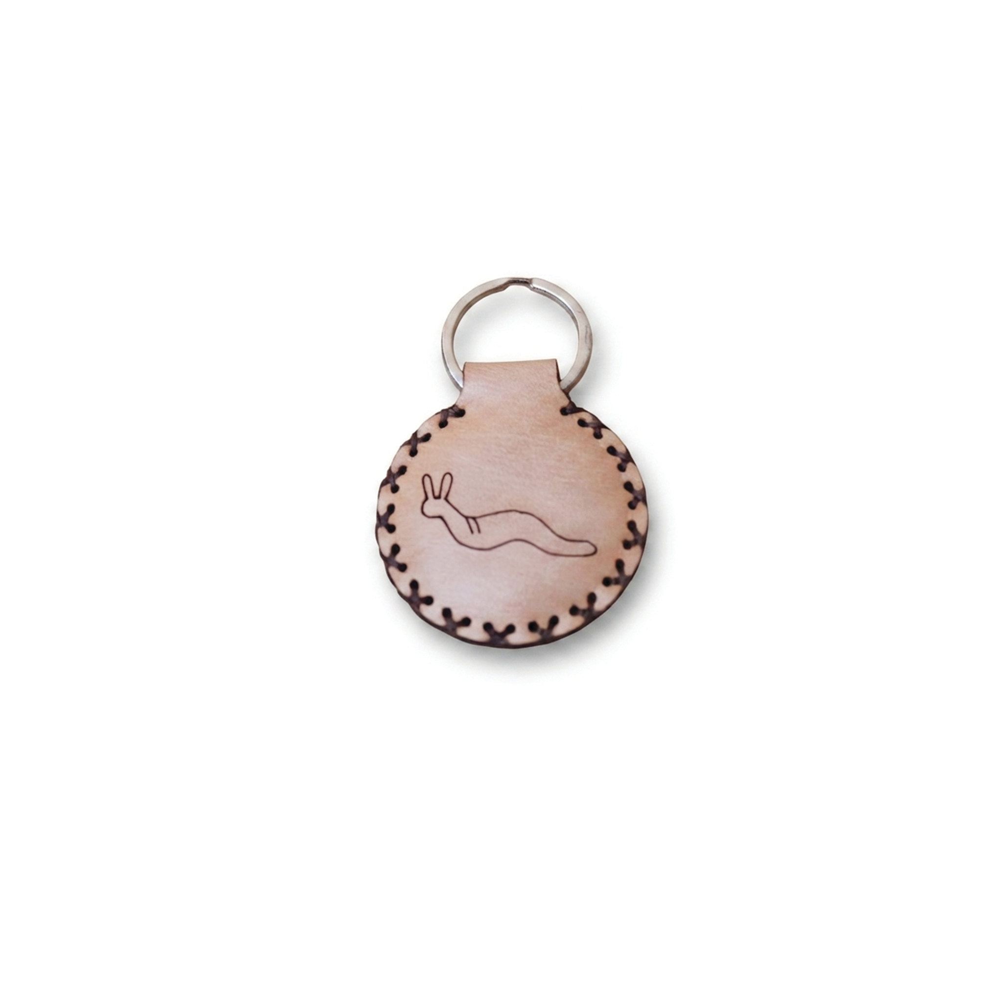 Dual-Sided Monogram & Hieroglyphic Leather Key Ring